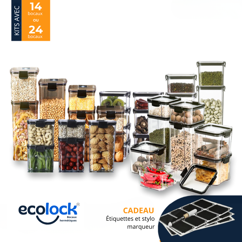 EcoLock™ – Kit de Bocaux Hermétiques en Verre + (Cadeaux Exclusifs)