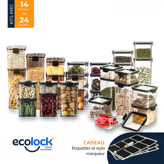 EcoLock™ – Kit de Bocaux Hermétiques en Verre + (Cadeaux Exclusifs)