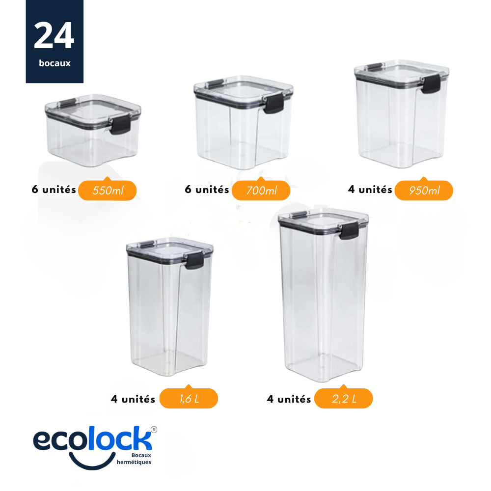 EcoLock™ – Kit de Bocaux Hermétiques en Verre + (Cadeaux Exclusifs)